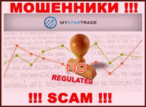 У MyStarTrade Com на онлайн-ресурсе не имеется информации об регулирующем органе и лицензии конторы, следовательно их вовсе нет