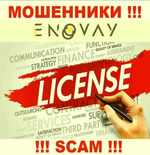 У компании EnoVay нет разрешения на ведение деятельности в виде лицензии - это ШУЛЕРА