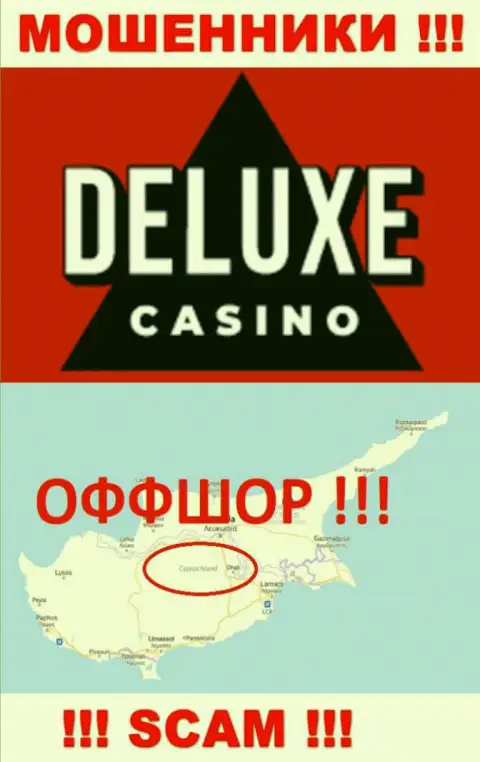 Делюкс Казино - это противозаконно действующая компания, зарегистрированная в оффшорной зоне на территории Cyprus