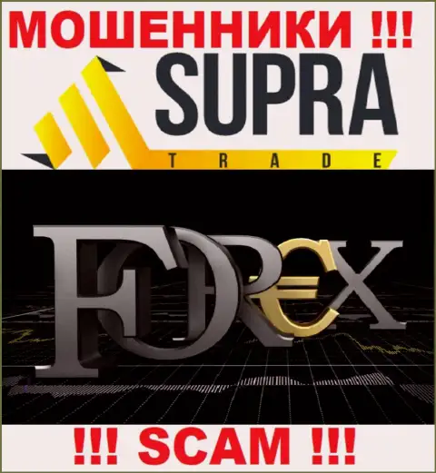 Не советуем доверять вклады Supra Trade, так как их область работы, Forex, ловушка