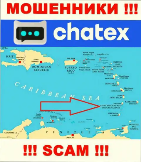 Не доверяйте мошенникам Чатекс, так как они разместились в офшоре: St. Vincent & the Grenadines