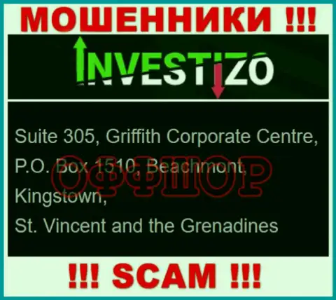 Не сотрудничайте с internet-мошенниками Инвестицо - грабят !!! Их официальный адрес в оффшоре - Suite 305, Griffith Corporate Centre, P.O. Box 1510, Beachmont, Kingstown, St. Vincent and the Grenadines