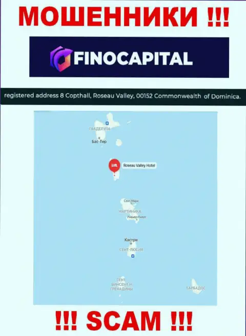 Fino Capital - это ЛОХОТРОНЩИКИ, скрылись в оффшорной зоне по адресу - 8 Коптхолл, Долина Розо, 00152 Содружество Доминики