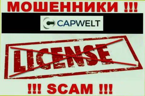 Совместное сотрудничество с ворюгами CapWelt не принесет заработка, у этих разводил даже нет лицензии