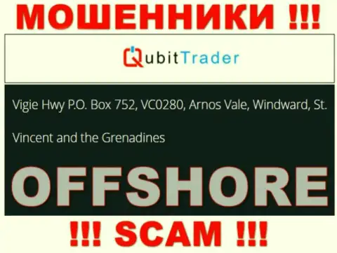 Vigie Hwy P.O. Box 752, VC0280, Arnos Vale, Windward, St. Vincent and the Grenadines - это юридический адрес конторы Qubit-Trader Com, расположенный в офшорной зоне