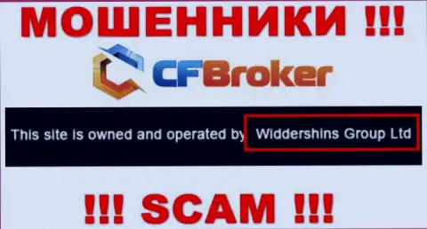 Юридическое лицо, управляющее интернет-ворами ЦФБрокер Ио это Widdershins Group Ltd