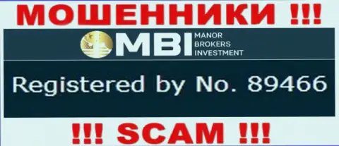 ManorBrokers Investment - номер регистрации интернет-мошенников - 89466