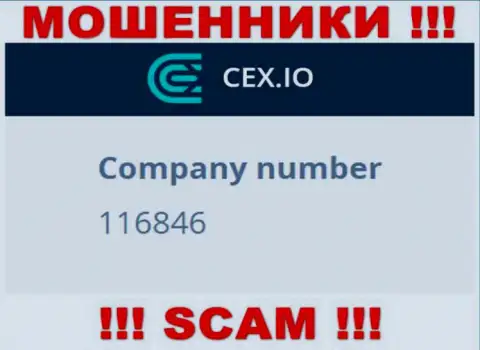 Регистрационный номер организации CEX - 116846