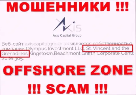 AxisCapitalGroup - это internet мошенники, их место регистрации на территории Сент-Винсент и Гренадины