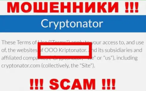 Контора Cryptonator находится под руководством организации OOO Криптонатор