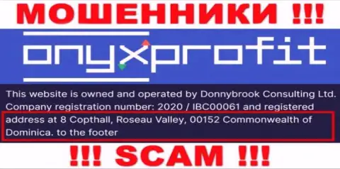 8 Copthall, Roseau Valley, 00152 Commonwealth of Dominica - это оффшорный официальный адрес OnyxProfit Pro, оттуда ЛОХОТРОНЩИКИ лишают средств клиентов
