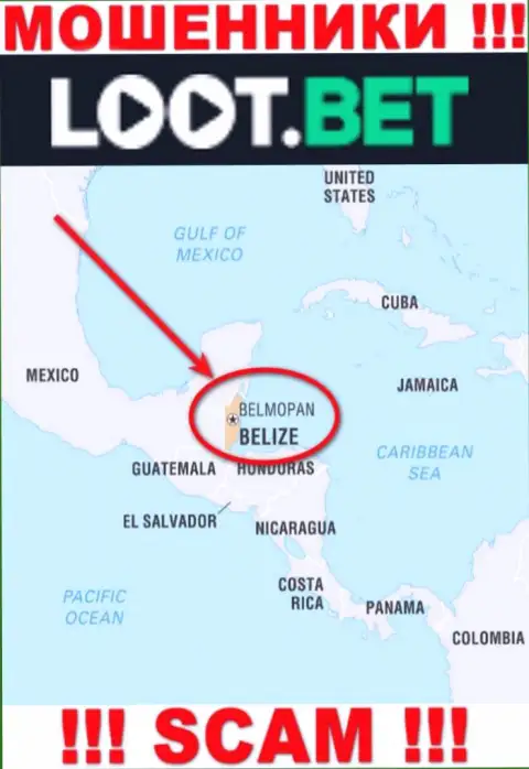 Лучше избегать совместной работы с мошенниками Loot Bet, Belize - их офшорное место регистрации