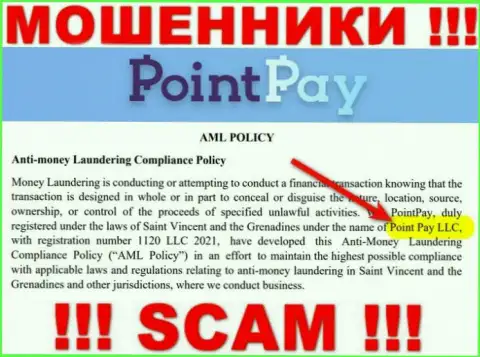 Компанией Point Pay LLC руководит Point Pay LLC - инфа с официального web-сервиса кидал