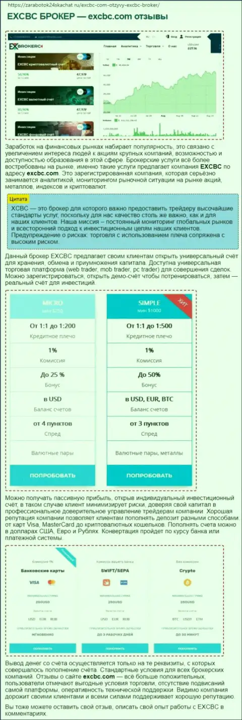 Информационный материал об форекс брокерской компании EX Brokerc на сайте Zarabotok24Skachat Ru