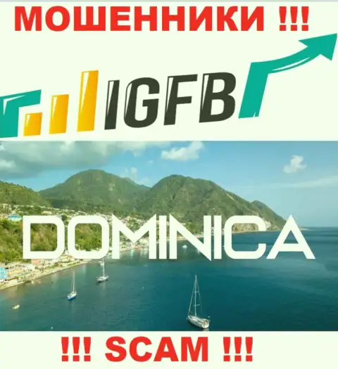 На web-сайте IGFB One сказано, что они находятся в офшоре на территории Dominica