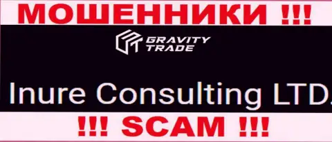 Юридическим лицом, управляющим internet мошенниками GravityTrade, является Inure Consulting LTD