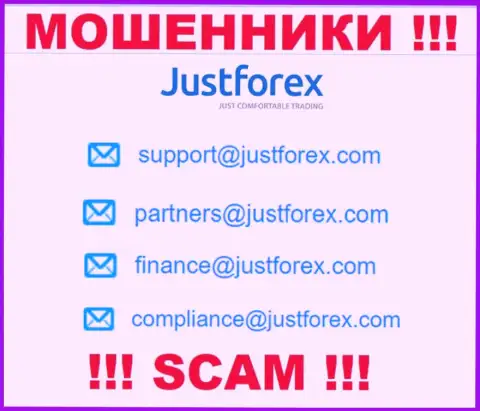 Нельзя общаться с JustForex, даже посредством их электронного адреса, так как они мошенники