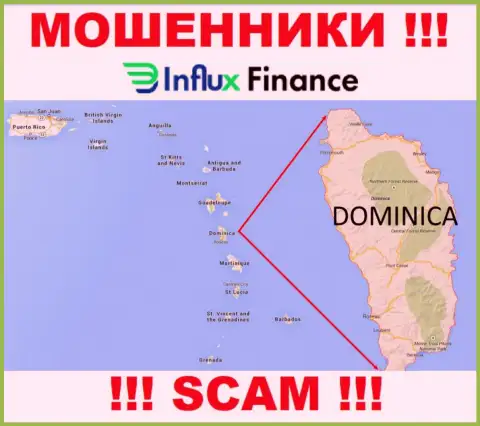 Организация ИнФлуксФинанс - это разводилы, базируются на территории Commonwealth of Dominica, а это оффшор