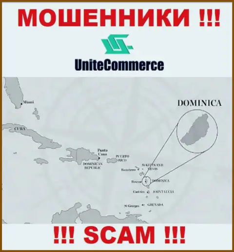 Unite Commerce находятся в оффшоре, на территории - Commonwealth of Dominica
