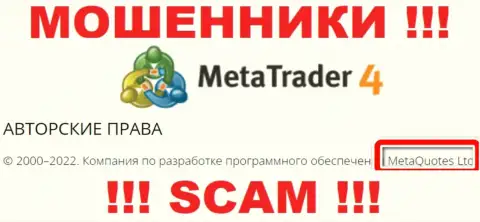 MetaQuotes Ltd - это руководство противоправно действующей организации MetaTrader4 Com
