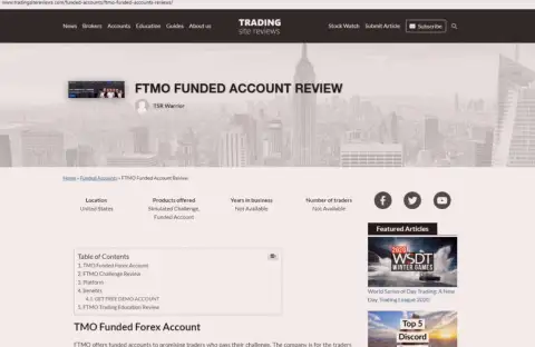 Обзор манипуляций FTMO Com, позаимствованный на одном из сайтов-отзовиков