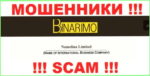 Юр. лицом Binarimo Com является - Namelina Limited