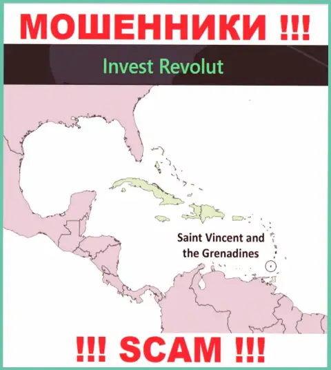 Инвест Револют базируются на территории - Кингстаун, Сент-Винсент и Гренадины, остерегайтесь совместного сотрудничества с ними