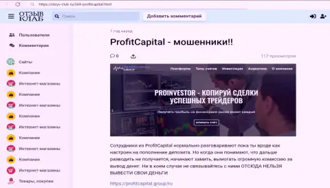 Детальный анализ и высказывания о конторе ProfitCapital Group - ШУЛЕРА (обзор)