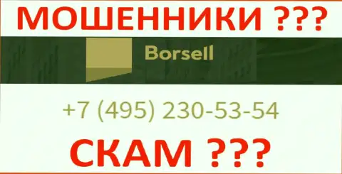 С какого номера телефона будут звонить махинаторы из компании Borsell Ru неведомо, у них их немало