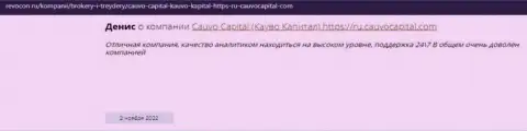 Дилинговая фирма CauvoCapital описана в отзыве на онлайн-ресурсе Ревокон Ру