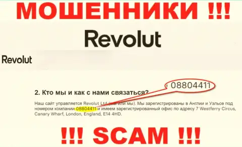 Будьте крайне осторожны, наличие регистрационного номера у организации Revolut (08804411) может быть уловкой