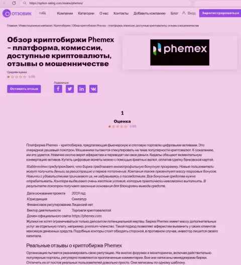 Обман во всемирной сети internet !!! Обзорная статья об противозаконных действиях internet разводил PhemEX
