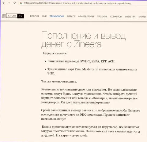 О разнообразии способов возврата вложенных денег в компании Зиннейра Ком речь идет в обзорной статье на веб-ресурсе Archi Ru