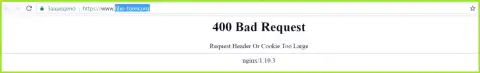 Официальный веб-ресурс биржевого брокера Фибо-форекс Орг несколько дней вне доступа и выдает - 400 Bad Request