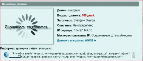 Возраст домена ФОРЕКС дилингового центра Сварга, согласно справочной информации, полученной на ресурсе довериевсети рф